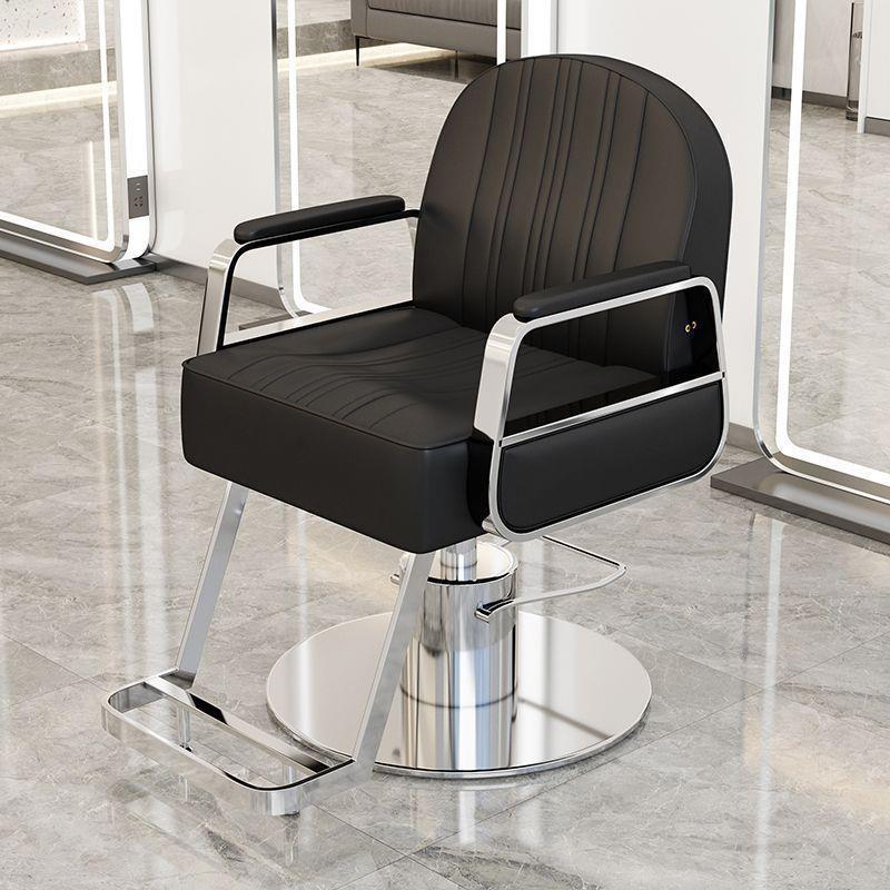 Silla de peluquería silla de salón de peluquería silla de corte de pelo silla de elevación rotativa de acero inoxidable silla de barbero image 4