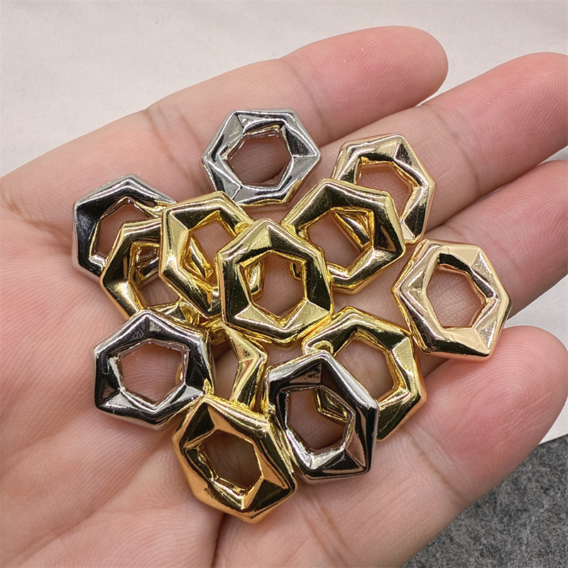 Golden hexagonal beads