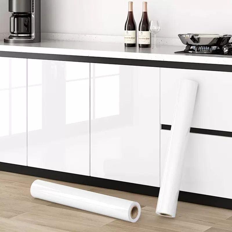 自粘仿烤漆贴纸厨房橱柜门防水防油家具改色桌面大理石灶台专用