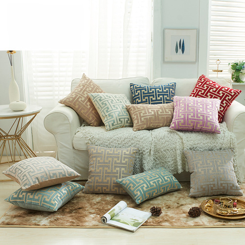 Xue Ai Xue Ni'er Geometric Line Throw Pillow Cover Multiple Sizes Sofa Cushion Cover Home Living Room Throw Pillow
