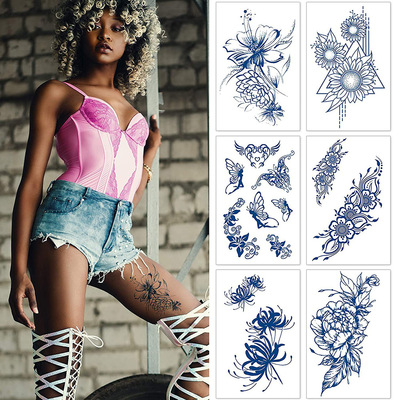 哑面不反光 果汁草本纹身贴纸 纯植物 半永久仿真刺青 tattoo