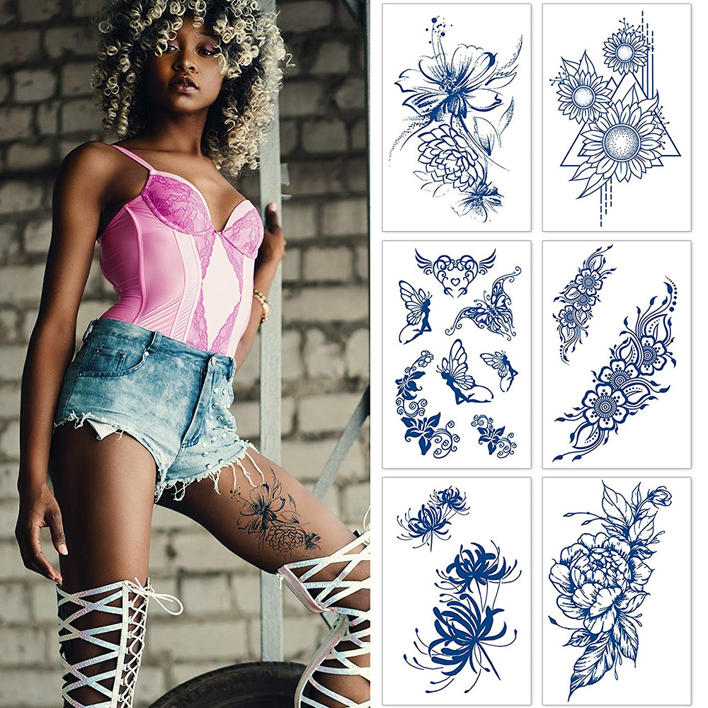 哑面不反光 果汁草本纹身贴纸 纯植物 半永久仿真刺青 tattoo