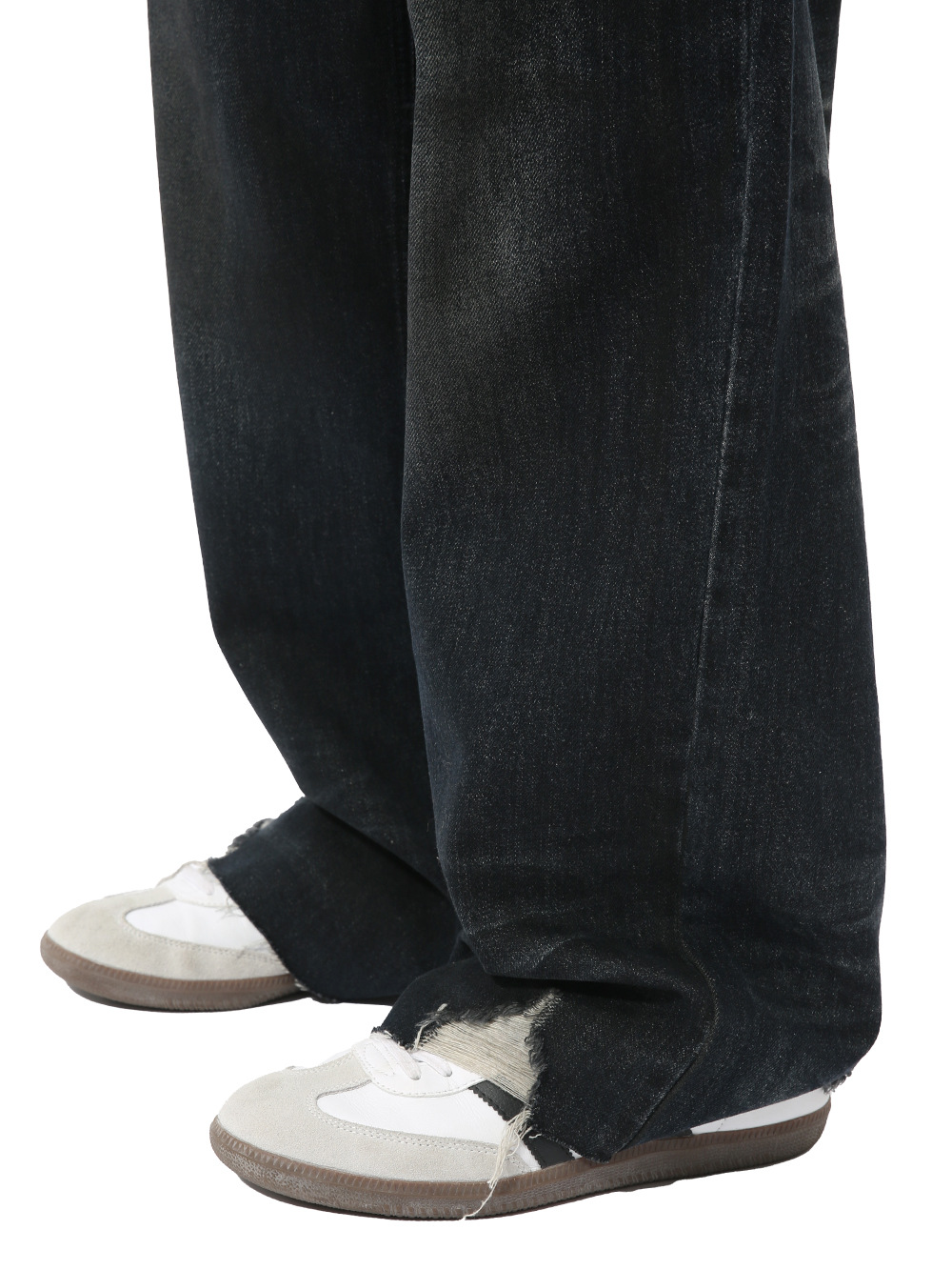 MTLCLOTHES Hombres| Otoño estilo americano vibe pantalonje irregular agujero diseño jeans recto