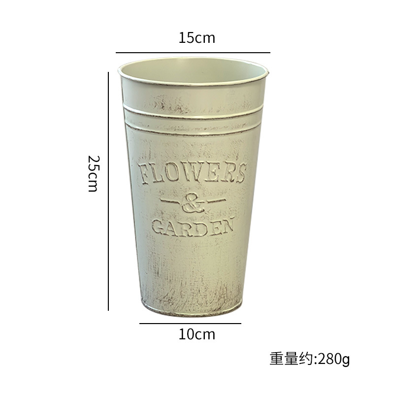Nuevos productos de fábrica directa ventas retro de hierro despierta flor barril flor florista flor decoración casera barril abrazar barril