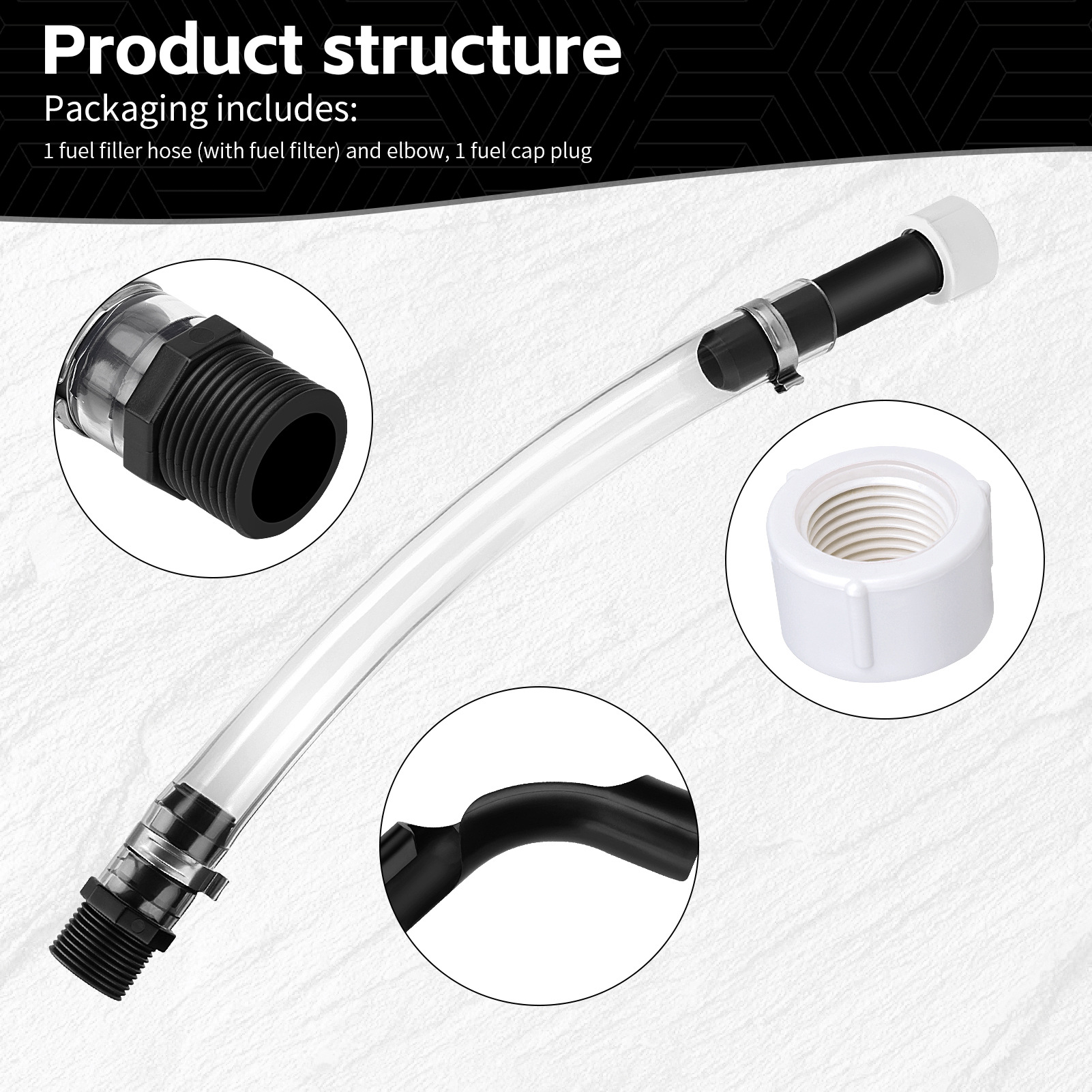 Racing Fuel Filling Hose and Hose Bend Kit, Fuel Hose for Racing Fuel Tank Practical Container