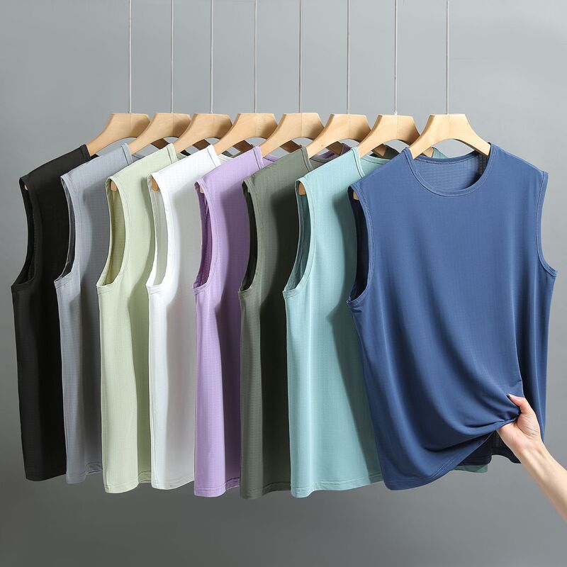 High Elastic Quick-drying T-shirt Men's and Women's Short-sleeved Summer Ice Silk Ice Oxygen Grid Mesh Breathable Sports Casual Half-sleeved Vest