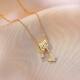 Necklace Women Cross-border Butterfly Zircon Necklace Niche Fashion Elegant New Design Sense Mori Series European and American Titanium Steel Necklace