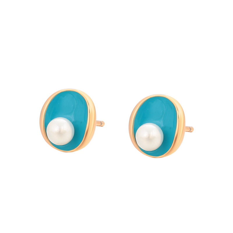 Joyería Xuping estilo perla pequeña perla temperamento perla aleación de cobre chapado 18k simple arte auriculares al por mayor