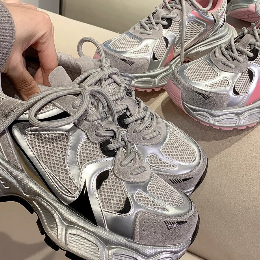 2026 nuevos zapatos de mujer zapatos de papá zapatos de carreras casuales transpirables zapatos deportivos ligeros de suela gruesa