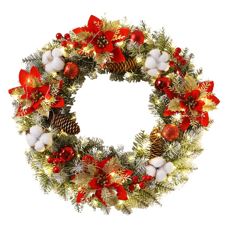 Guirnalda decorativa de Navidad hecha a mano simulación guirnalda de Navidad puerta colgante FIESTA DE Navidad escena atmósfera Accesorios