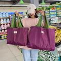 大容量抽绳束口袋可水洗超市购物袋手提收纳袋可折叠便携式买菜包