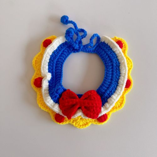Snow White pet knitted collar cute cat necklace kitten necklace small dog dog scarf decoration