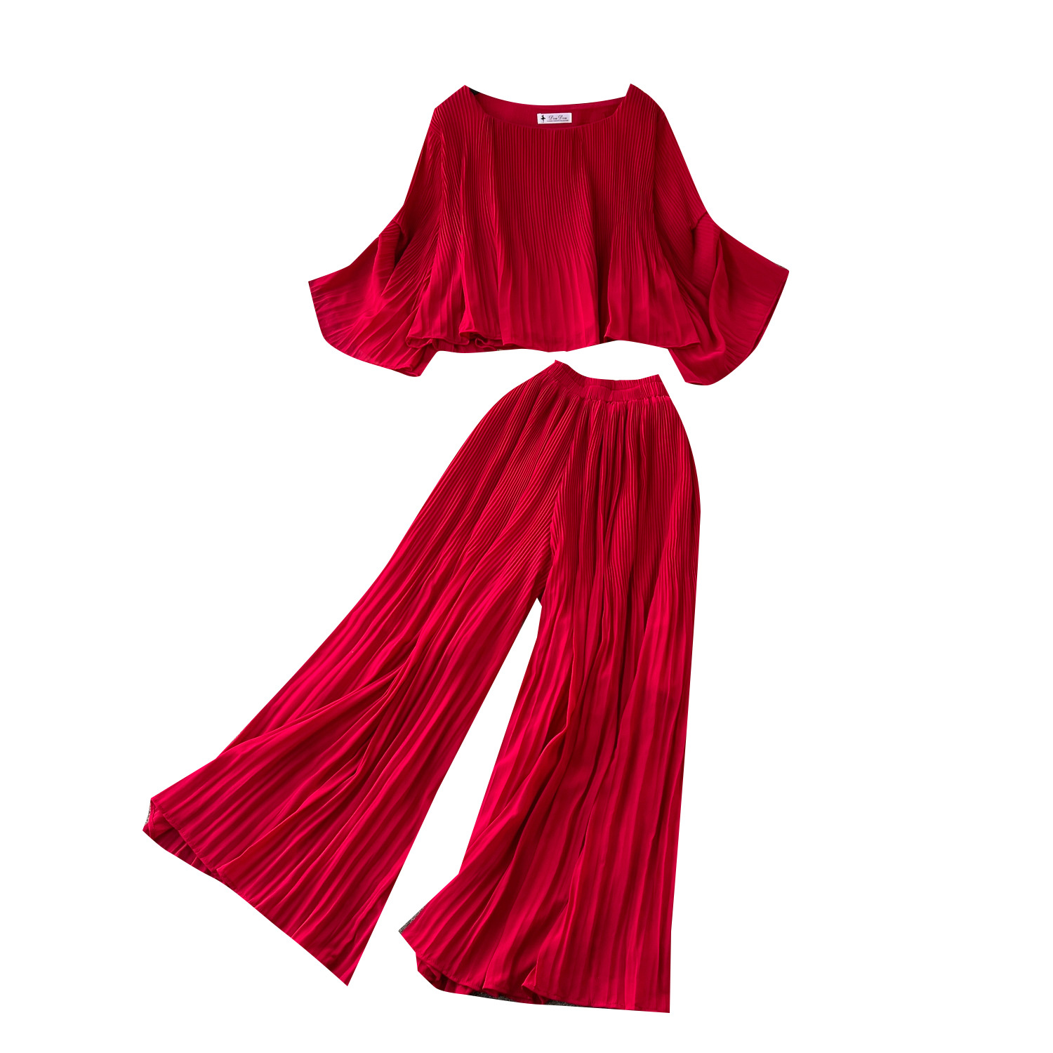 Retro Hepburn Style Women's Summer Loose Fitting T-Shirt High Waist Long Drape Sophisticated Elegant Short Pant Set_ecoleips.com