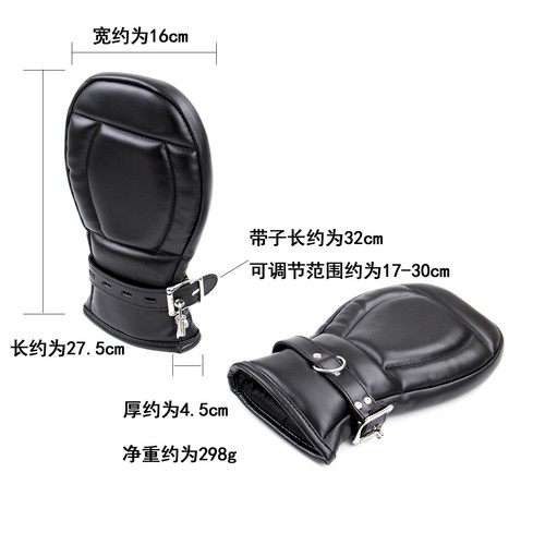 Sexy SM sponge boxing handcuffs red and black dog palm sleeves couples PU sexual appliances flirting toys adult products