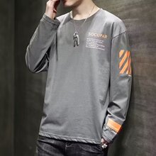 2025长袖恤男士秋装春秋季新款打底衫百搭青少年印花高街上衣潮