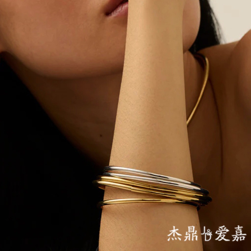 Jieding europeo y americano pulsera de anillo de acero inoxidable pulsera de estilo ins de sentido avanzado joyería de mano de acero de titanio bracelet transfronterizo