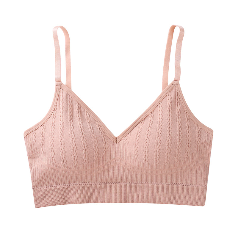 Nuevo estilo transfronterizo, pecho envuelto, hermosa ropa interior de espalda para mujer, sin anillo de acero, copa fija de alta elasticidad, chaleco deportivo, cómodo sujetador de tirantes