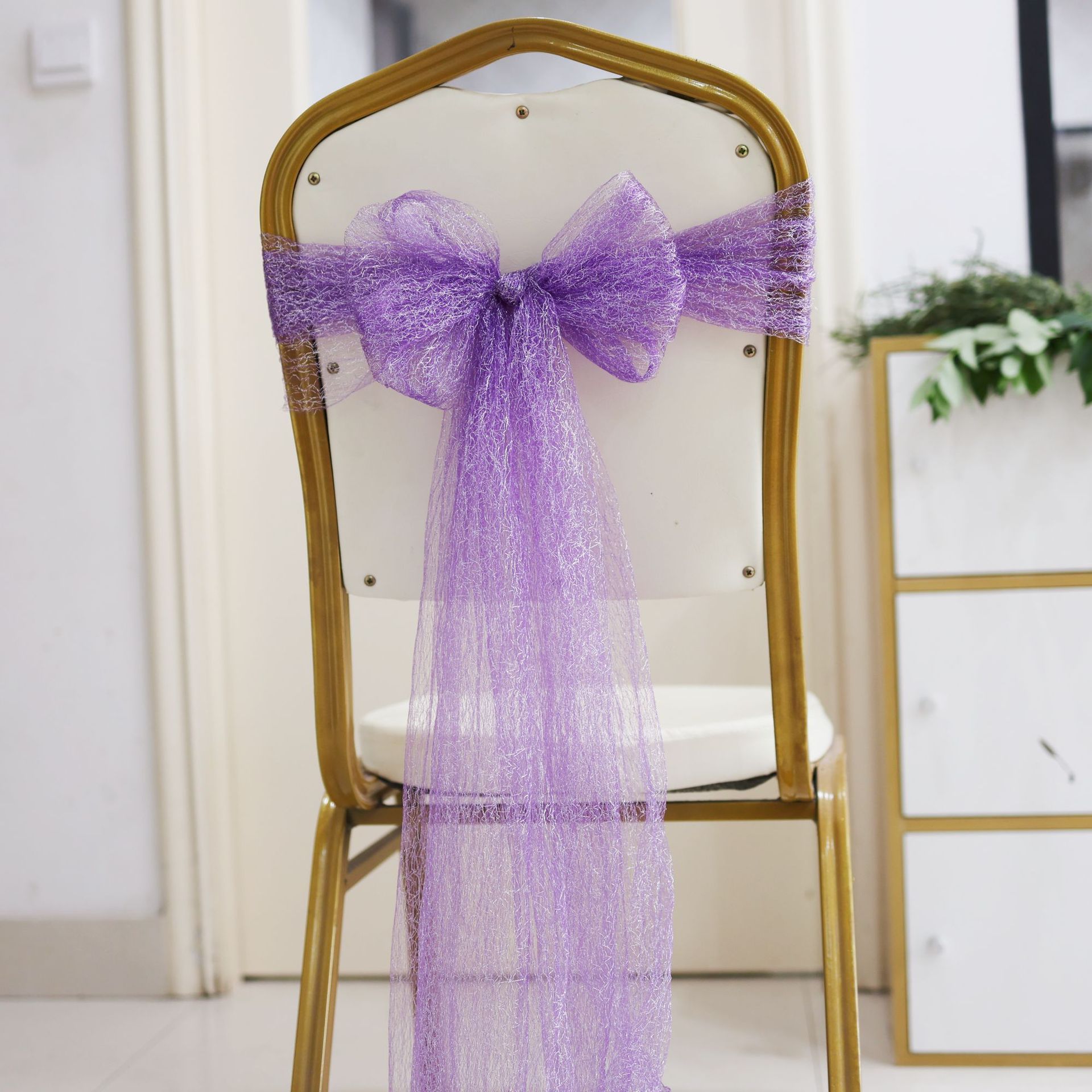 Arco de encaje silla de decoración correa silla de flor de boda cubierta silla de boda transfronteriza diseño de silla cinta tira