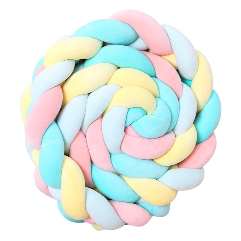 2 M 4-Strand Twist trenza habitación de los niños anudada circunferencia de la cama bebé anti-colisión valla de la cama tira tejida