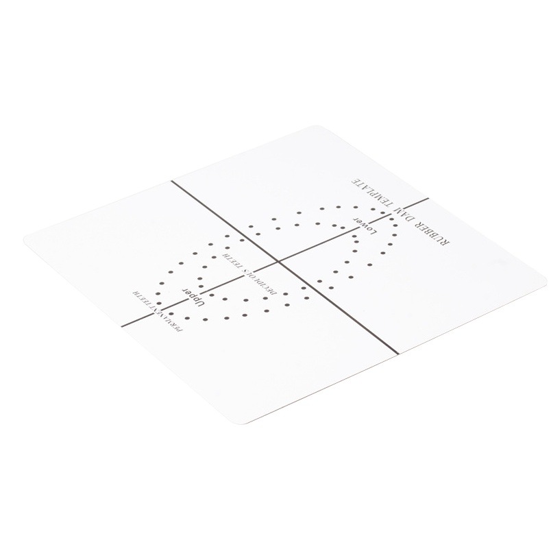 Placa de posicionamiento oral dental sello de goma posicionamiento localizador de caucho alcanfor tela puncher sello de goma Placa de perforación