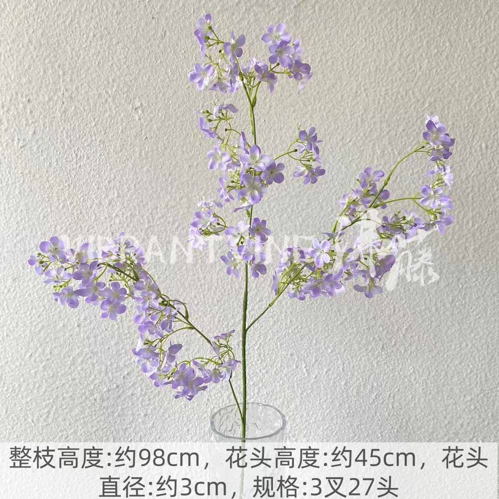 Púrpura de la boda flor artificial salón de bodas Camino de plomo techo arreglo floral Hotel Bienvenido arco piso decorativo flor artificial