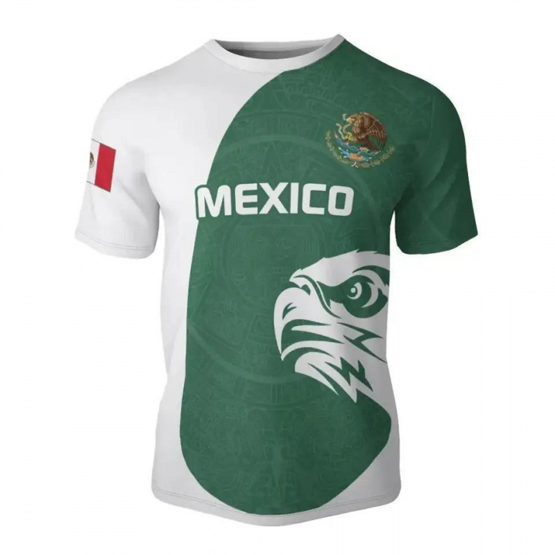 Comercio exterior transfronterizo AliExpress TK venta caliente impresión digital 3D camiseta de hombre manga corta casual serie mexicana blusa
