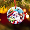2024圆形心形陶瓷亚克力单双面圣诞树挂件UV打印来图定制|ms