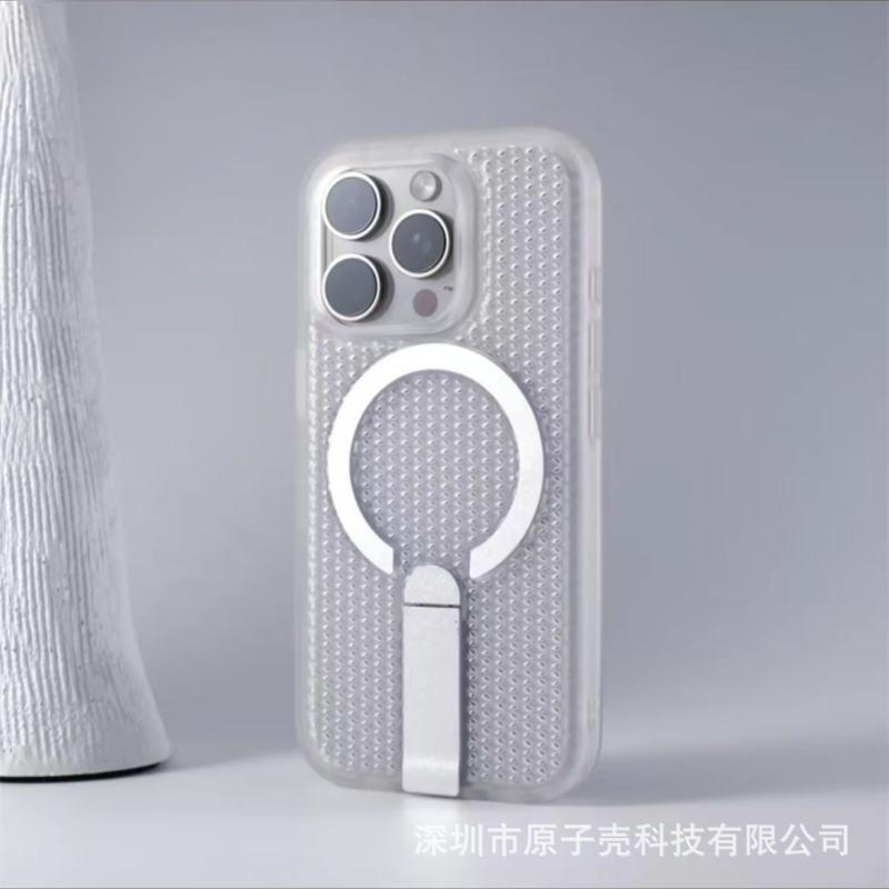 夏のハニカム冷却 iPhone17 磁気電話ケース Apple 16 クリエイティブ垂直磁気スタンド PC ケースに適しています|undefined