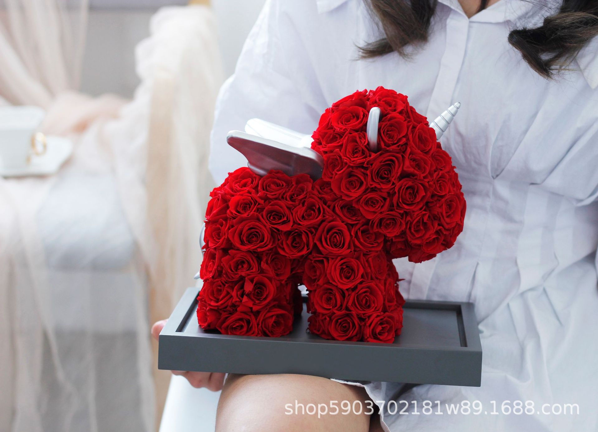 Flores verdaderas rosa unicornio Yunnan inmortalidad flores personalizadas muñecas de hortenida al por mayor acrílico red flores hechas a mano