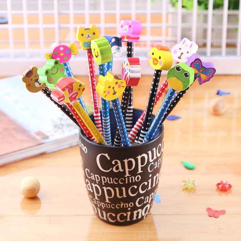 Cartoon Hb Eraser Student Pencil  For Writing 1 Pcs display picture 1