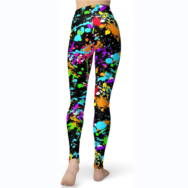 Abbigliamento da donna multicolore stampato slim fit fianchi sollevamento snellente grandi dimensioni corsa yoga fitness leggings_voghion.com