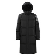 中长款羽绒服男士冬季连帽大衣外套情侣款加厚过膝白鸭绒羽绒服男