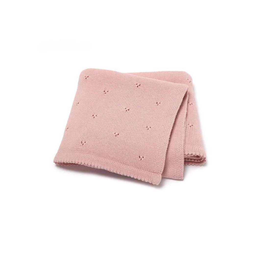 Cross-Border Wholesale Ins Hot Selling Autumn and Winter New Knitted Pure Color Baby Blanket Stroller Cover Baby Air Conditioning Blanket
