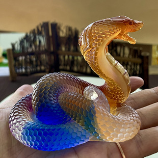 Ancient Glass Snake Ornaments, Twelve Zodiac Snake Crafts, Ingot Snake Zodiac Signs, Birthday Gifts, Creative New Year Gifts