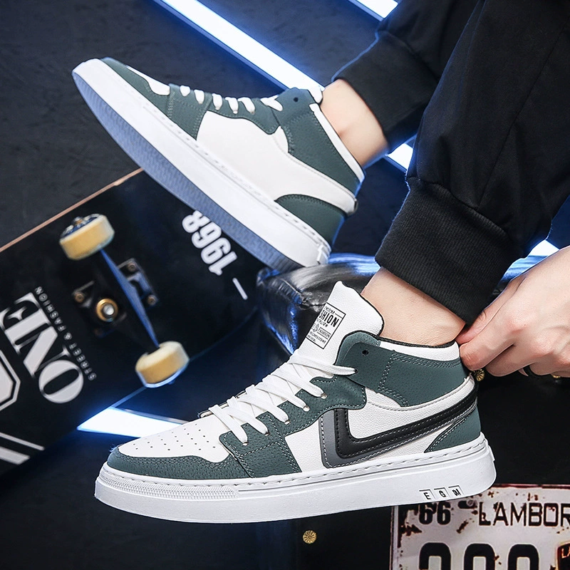 High-top shoes men's skate shoes Korean-style student versatile casual trendy shoes 2025 autumn and winter new air force one men's shoes generation hair