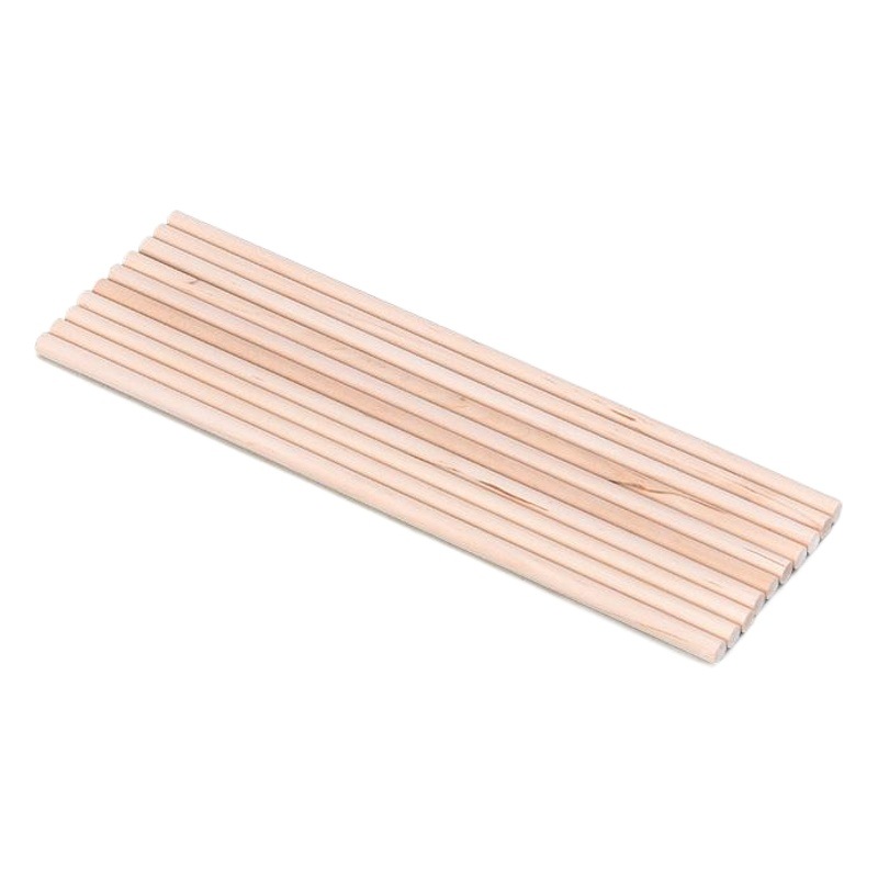 Factory Direct Sale of Solid Wood Polished Round Wooden Sticks, Wholesale Round Wooden Rods, Round Strips, Drilled Wooden Round Rods for Crafts