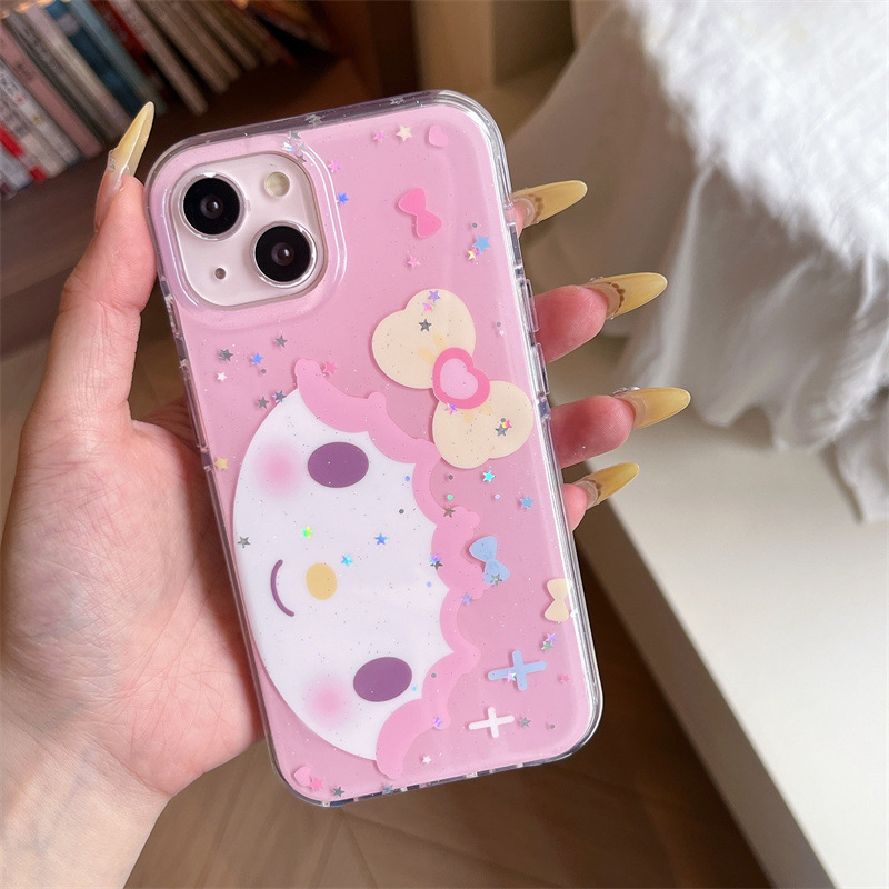闪片大脸蝴蝶结美乐蒂小羊适用iPhone16苹果15ProMax手机壳14卡通|undefined
