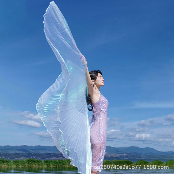 Adult belly dance wings dance Butterfly Golden Wings color shooting props children Indian dance performance 360 degrees cloak