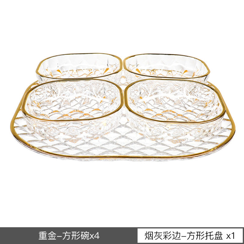 Cuencos de fruta de cristal importados de la República Checa, platos de gran tamaño de fruta seca doméstica, platos de fruta de alto valor facial. image 11