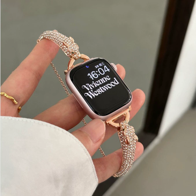 Apple, браслет, ремешок для часов, инкрустированные бриллианты, стиль Chanel, 41mm