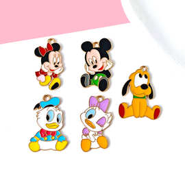 米奇唐老鸭卡通吊坠diy合金饰品配件耳环项链钥匙扣挂件配饰材料