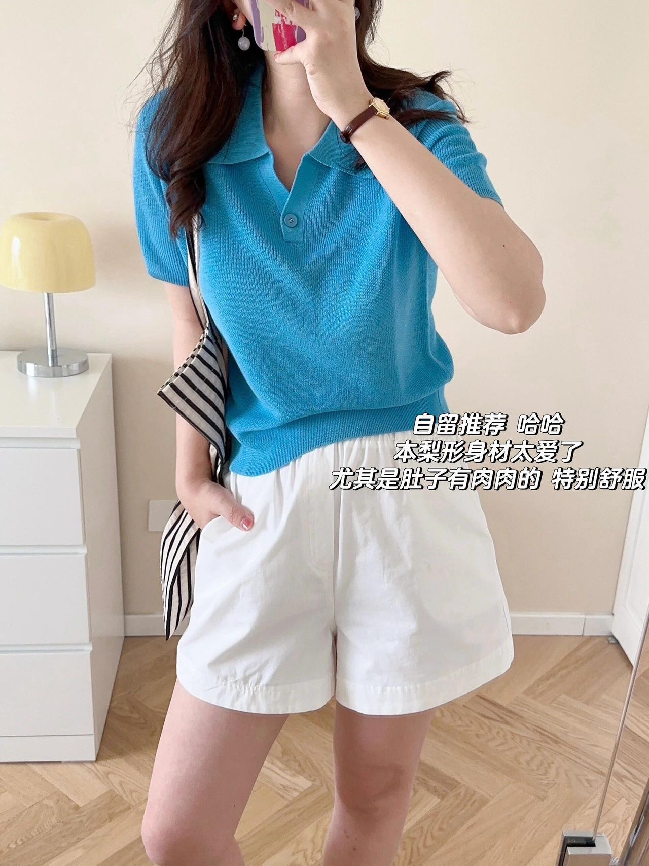 MISS STUDIO 2024 summer Korean Polo collar Tennis linen comfortable…