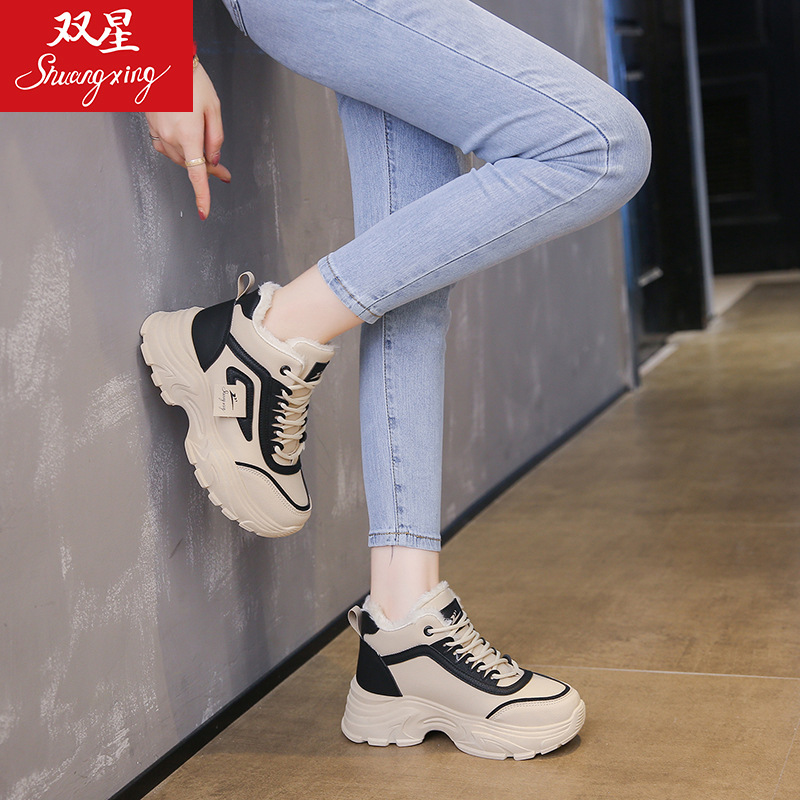 28098冬季新款女鞋2025加绒高帮鞋百搭运动休闲加厚保暖棉鞋软底|undefined