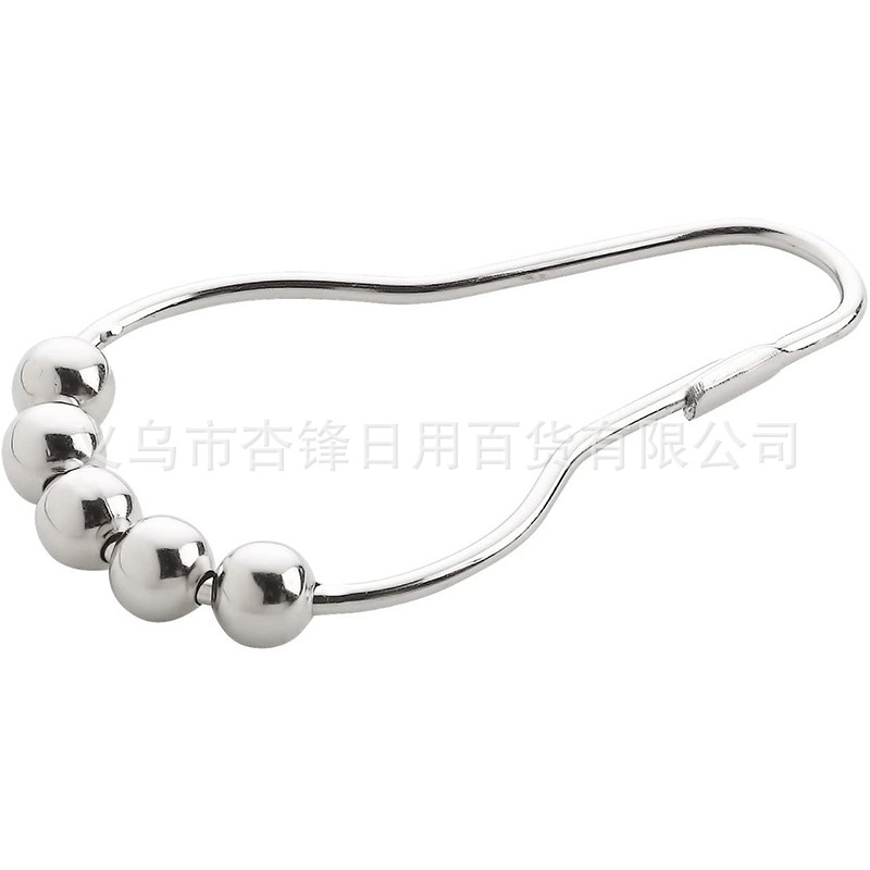 304 Stainless Steel Curtain Shower Curtain Door Curtain Hook Hanging Ring Buckle Hook Metal Accessories Hoist Ball