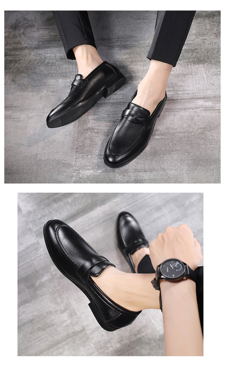 Young small leather shoes slip-on men's shoes casual shoes_voghion.com