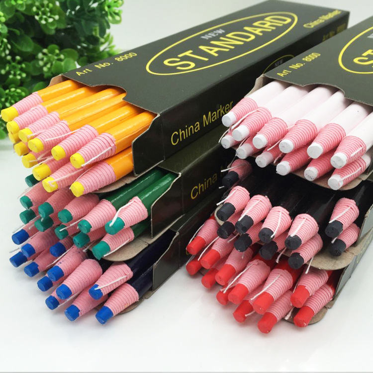 Standard South Korea Pull-Line Crayon 8000 White Red Pull-Line Pen No-Sharpening Paper Hand-Tearable Drag-Line Pen Point