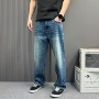 宽松新款水洗直筒牛仔裤