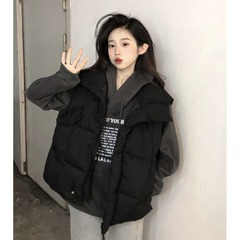 ダウンコットンベスト女性の秋と冬のアウターウェア 2025 新しい韓国スタイルルーズチョッキベストジャケットトレンディで暖かい