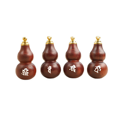 Rosewood inlaid with silver eight guardian gourds can hold prayer strips fetal hair pendant blood sandalwood inlaid with silver pendant hanging gift