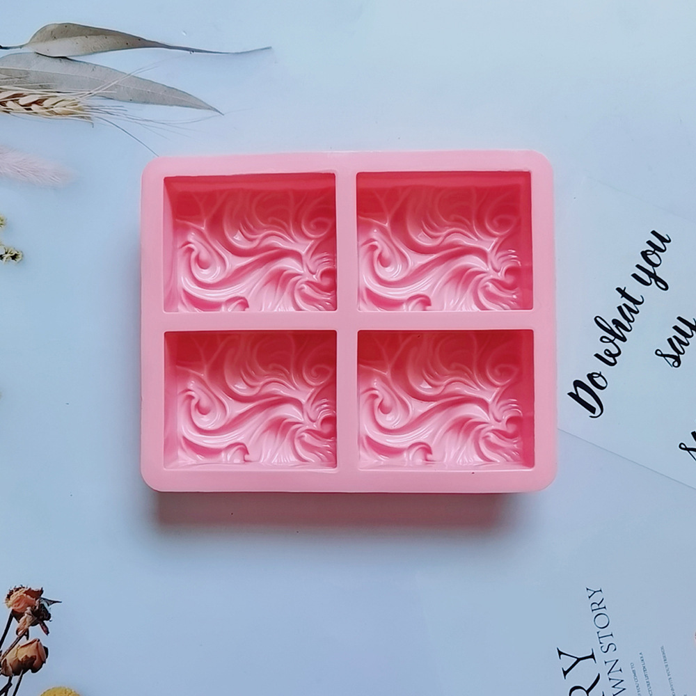 Silicone 4 molde de jabón de flores onduladas 207 molde de jabón de silicona aromático artesanía molde de jabón molde de pastel